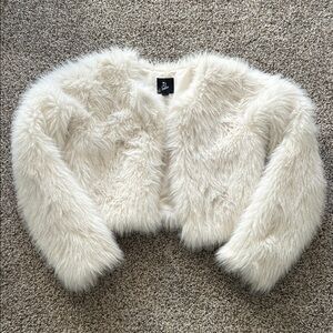 Like new Art Class White/cream Faux Fur Jacket - 10/12